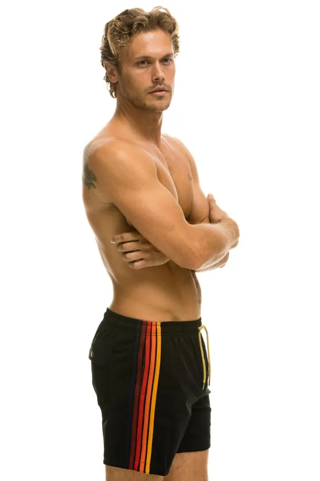 5 STRIPE FLEX SHORTS 8211 BLACK Men Aviator Nation Shorts