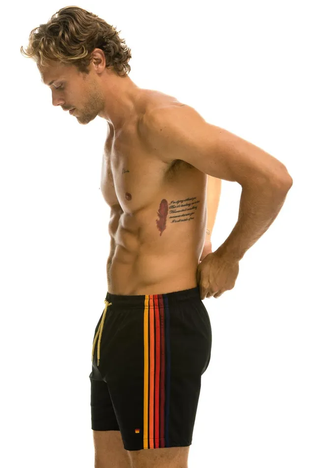 5 STRIPE FLEX SHORTS 8211 BLACK Men Aviator Nation Shorts