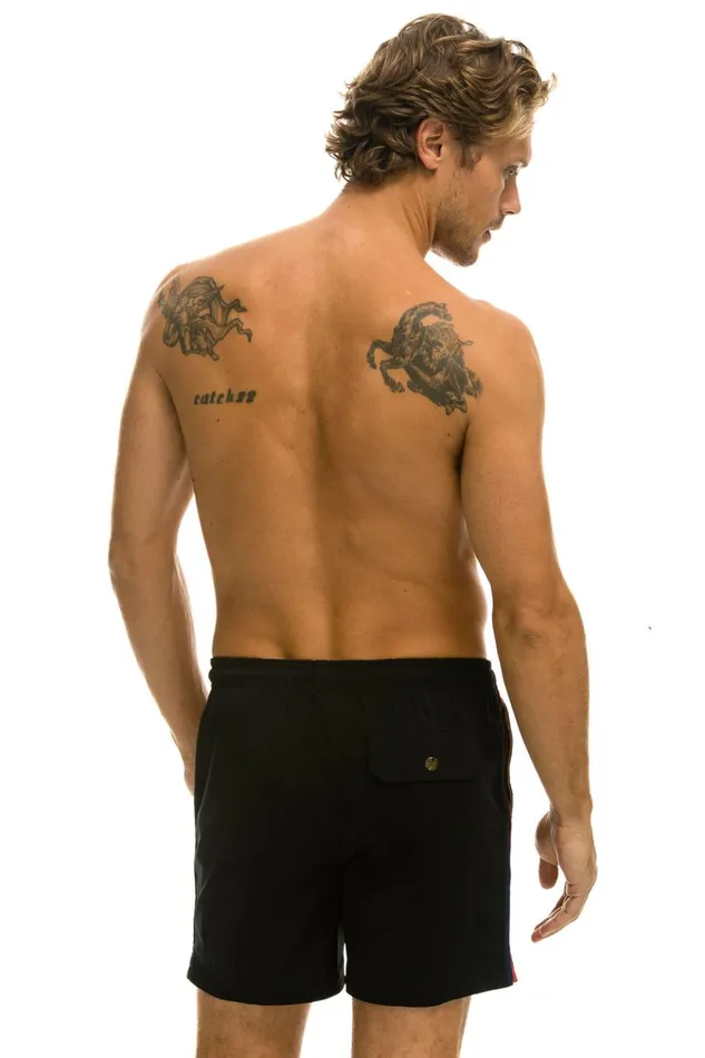 5 STRIPE FLEX SHORTS 8211 BLACK Men Aviator Nation Shorts