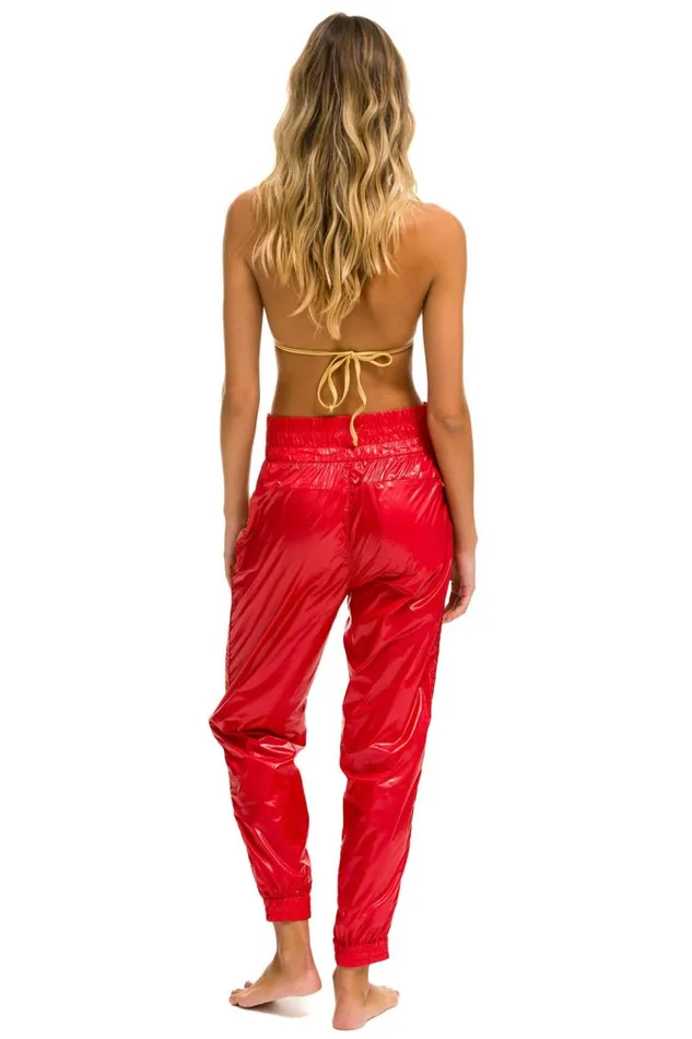 5 STRIPE HI RISE WIND PANT 8211 CHERRY Women Aviator Nation Sweatpants