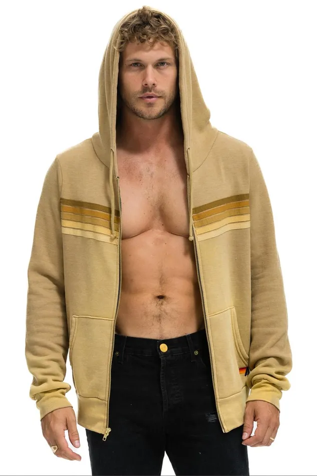 5 STRIPE HOODIE 8211 FADED TAN Women Aviator Nation Hoodies