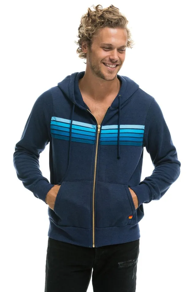 5 STRIPE HOODIE 8211 NAVY BLUE Women Aviator Nation Hoodies