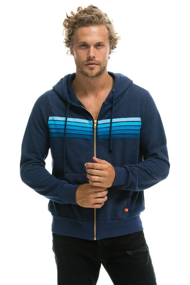 5 STRIPE HOODIE 8211 NAVY BLUE Women Aviator Nation Hoodies