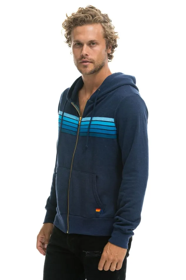 5 STRIPE HOODIE 8211 NAVY BLUE Women Aviator Nation Hoodies