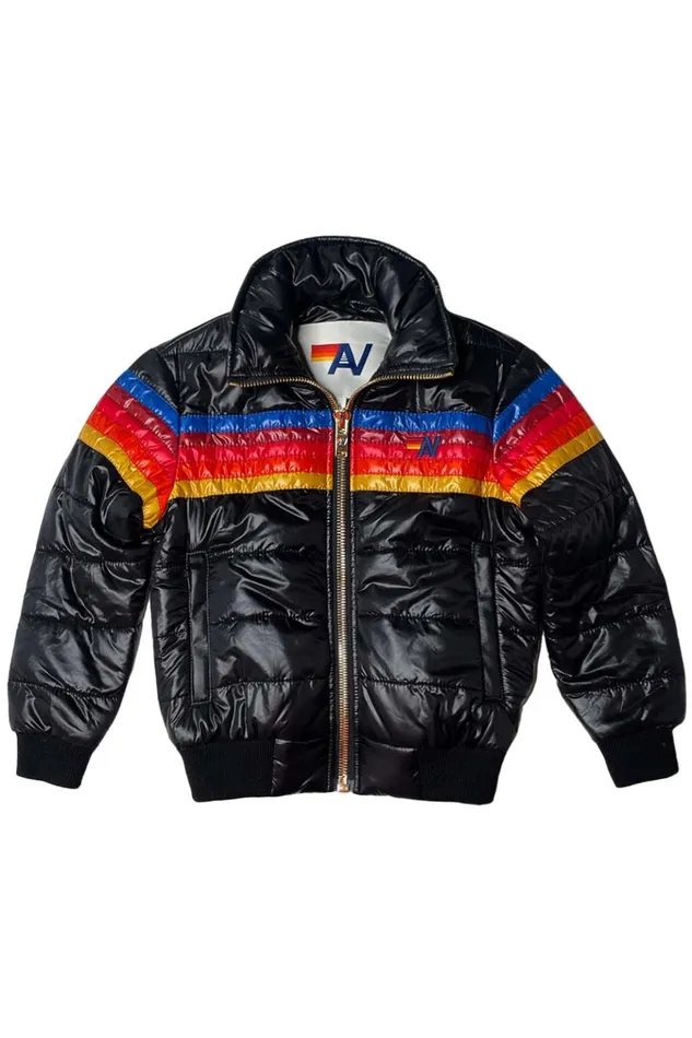 5 STRIPE KIDS TRAVELER JACKET 8211 BLACK GLOSSY Kids Aviator Nation Kid039s Outerwear