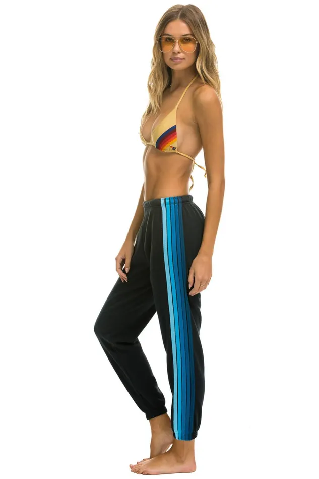 5 STRIPE SWEATPANTS 8211 CHARCOAL BLUE Women Aviator Nation Sweatpants