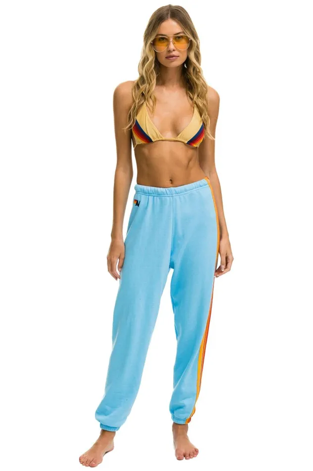 5 STRIPE SWEATPANTS 8211 SKY 2 Women Aviator Nation Sweatpants