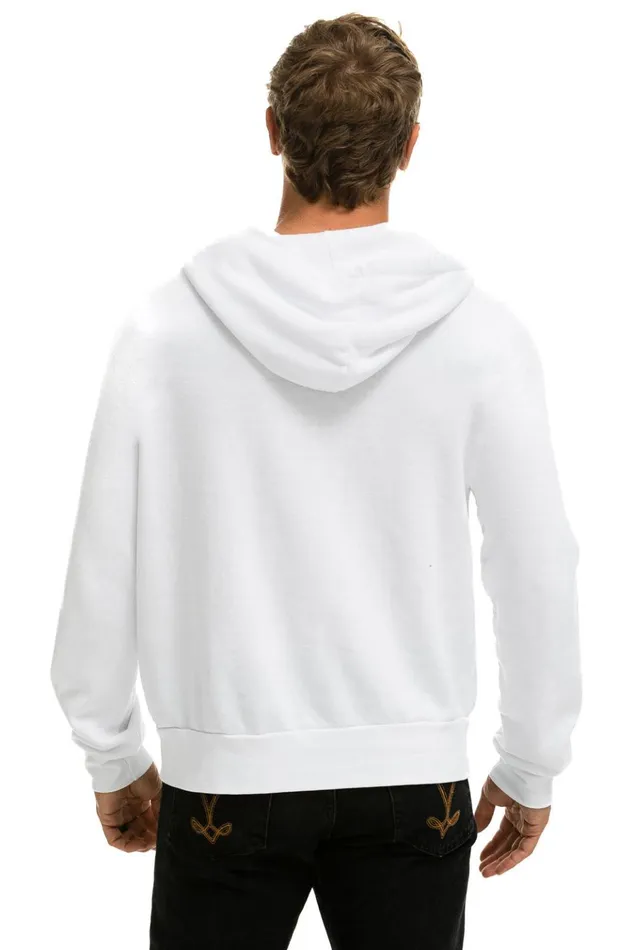 5 STRIPE ZIP HOODIE W ZIP POCKETS 8211 WHITE Women Aviator Nation Hoodies