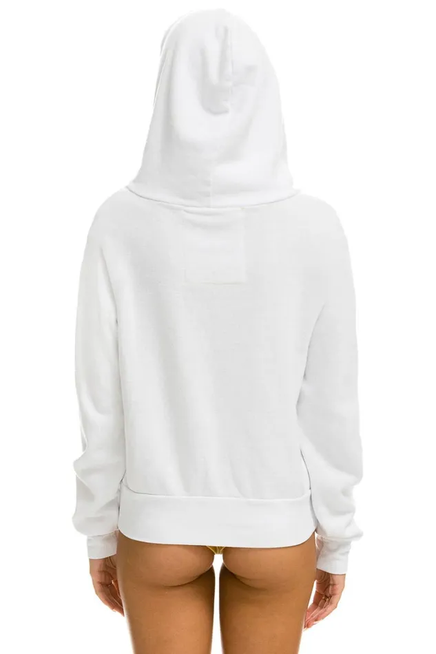 5 STRIPE ZIP HOODIE W ZIP POCKETS 8211 WHITE Women Aviator Nation Hoodies
