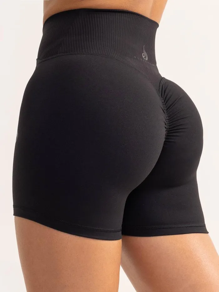 Activate Cross Over Scrunch Shorts 8211 Black Women Ryderwear Gym Shorts