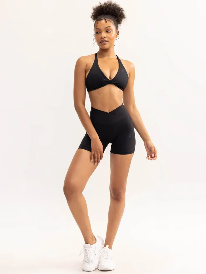 Activate Cross Over Scrunch Shorts 8211 Black Women Ryderwear Gym Shorts