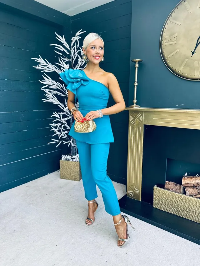 Addison Occasion 2 Piece Teal Womens Canella Lane Suits and Blazers