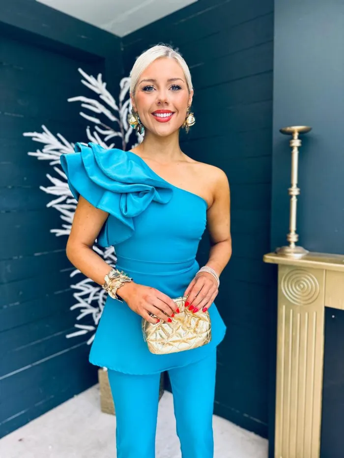 Addison Occasion 2 Piece Teal Womens Canella Lane Suits and Blazers