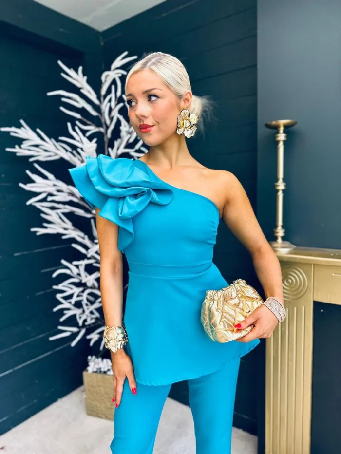 Addison Occasion 2 Piece Teal Womens Canella Lane Suits and Blazers
