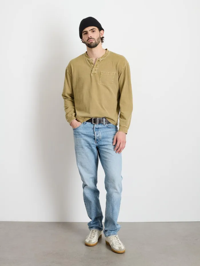 Alan Henley In Heavyweight Cotton Khaki Men Alex Mill Tees Polos