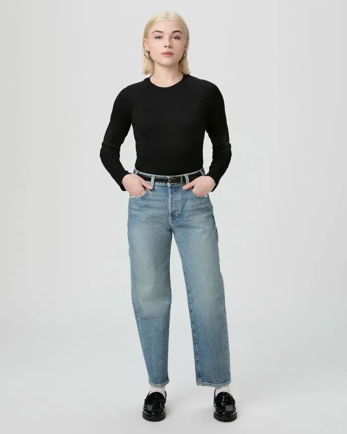 Alexis Petite Barrel Leg Jean 8211 Cats Meow Distressed Women PAIGE Barrel Leg