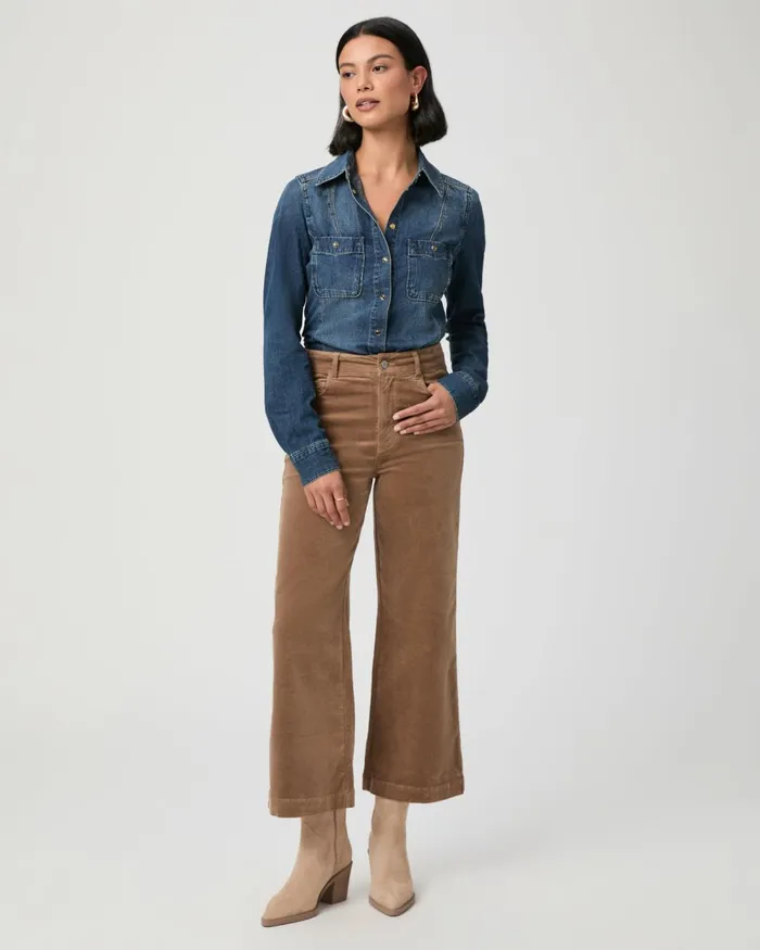 Anessa Wide Leg Pant 8211 Burnt Sugar Corduroy Women PAIGE Pants