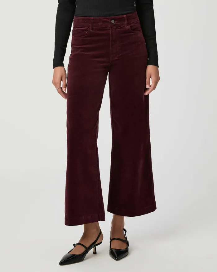 Anessa Wide Leg Pant 8211 Dark Oxblood Corduroy Women PAIGE Pants Anessa Wide Leg Pant 8211 Dark Oxblood Corduroy Women PAIGE Pants