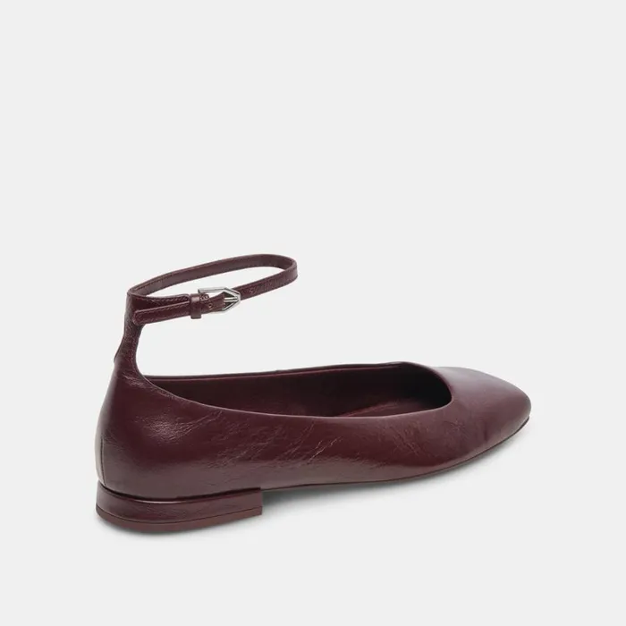Ashya Ballet Flats Wine Crinkle Patent Women Dolce Vita Flats and Loafers