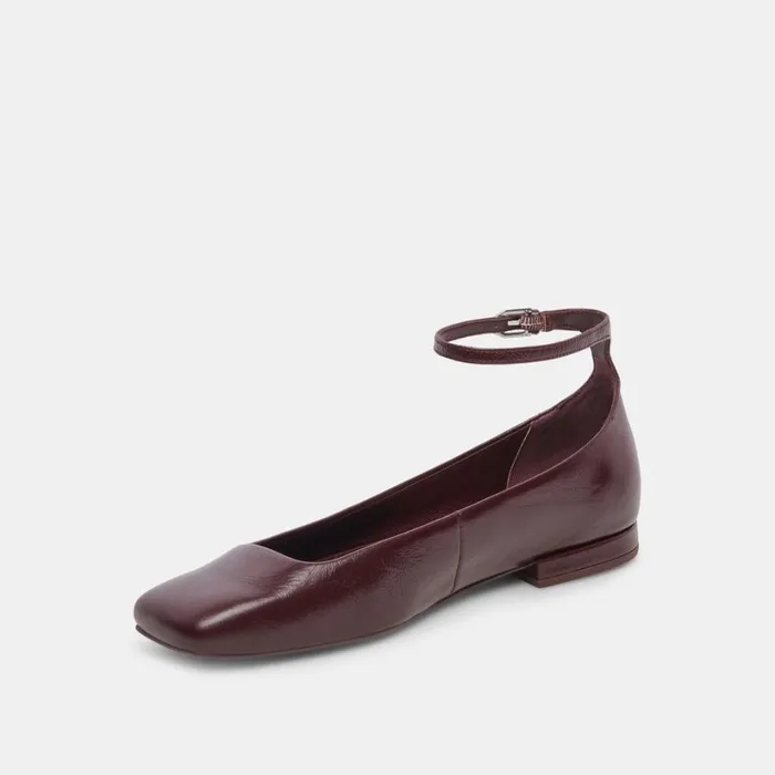 Ashya Ballet Flats Wine Crinkle Patent Women Dolce Vita Flats and Loafers