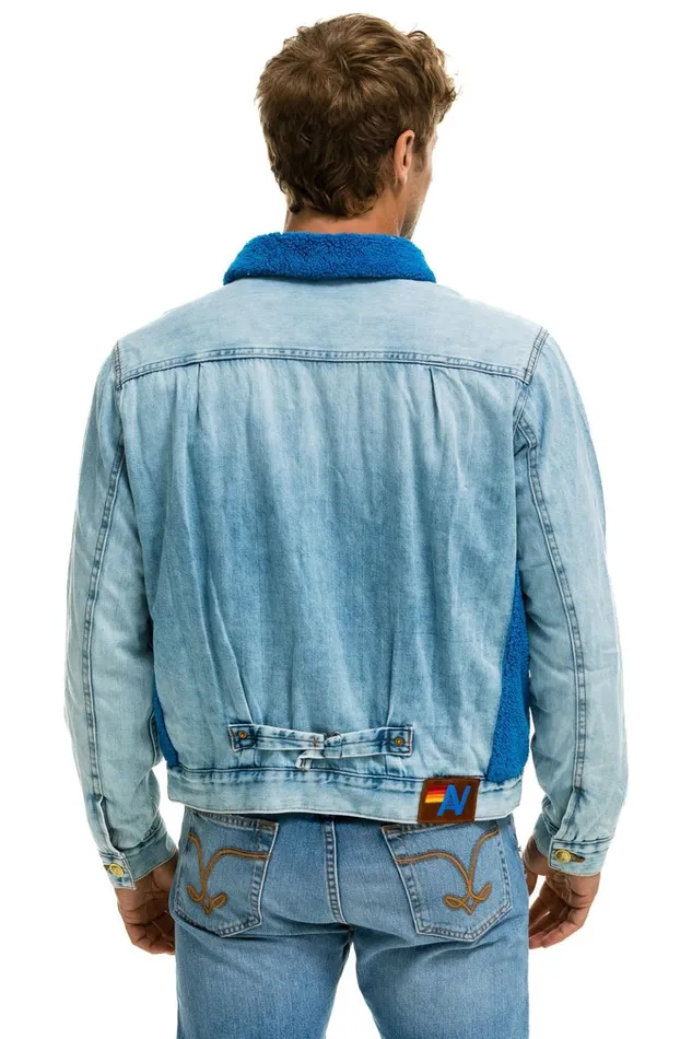 ASPEN SHERPA UNISEX DENIM JACKET 8211 SUPER LIGHT BLUE Women Aviator Nation Denim