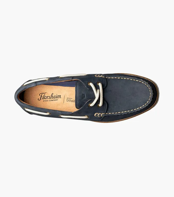 Atlantic Moc Toe Boat Shoe Navy Men Florsheim Casual Shoes
