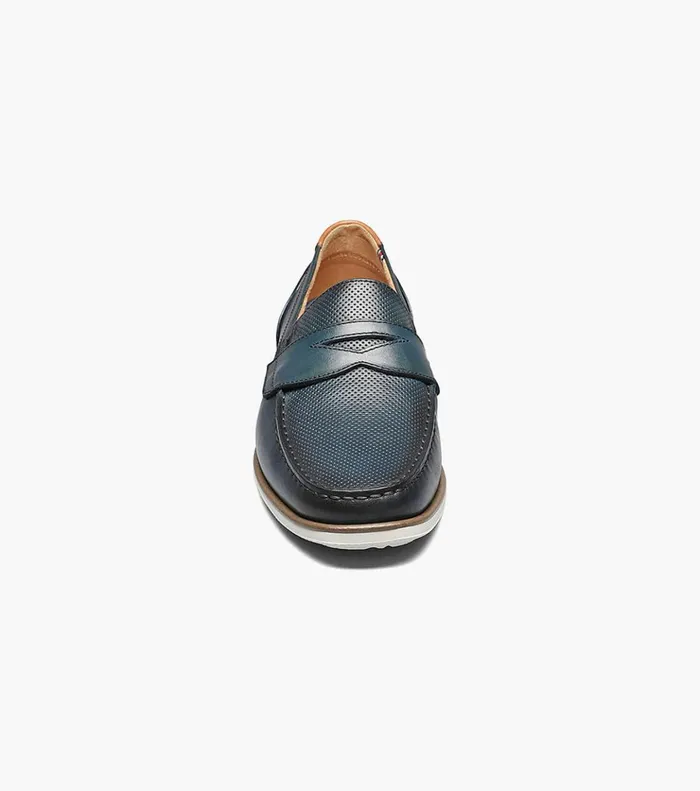 Atlantic Moc Toe Penny Loafer Navy Men Florsheim Casual Shoes