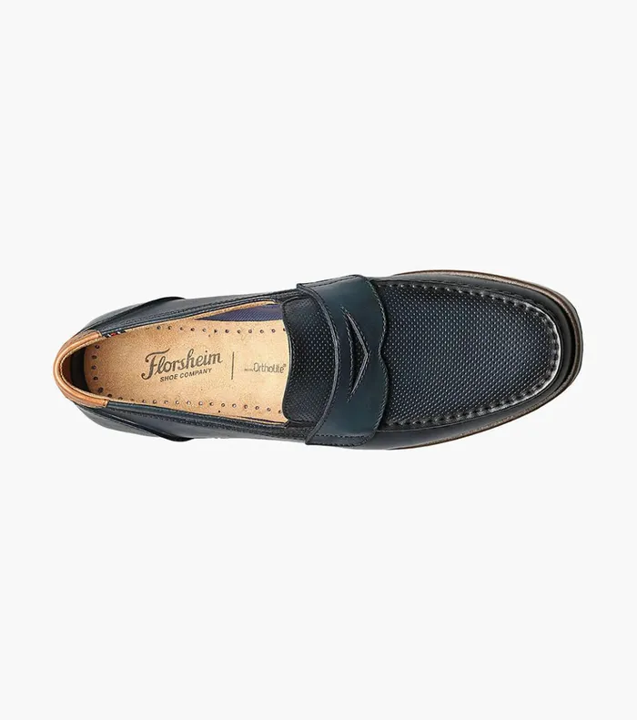 Atlantic Moc Toe Penny Loafer Navy Men Florsheim Casual Shoes