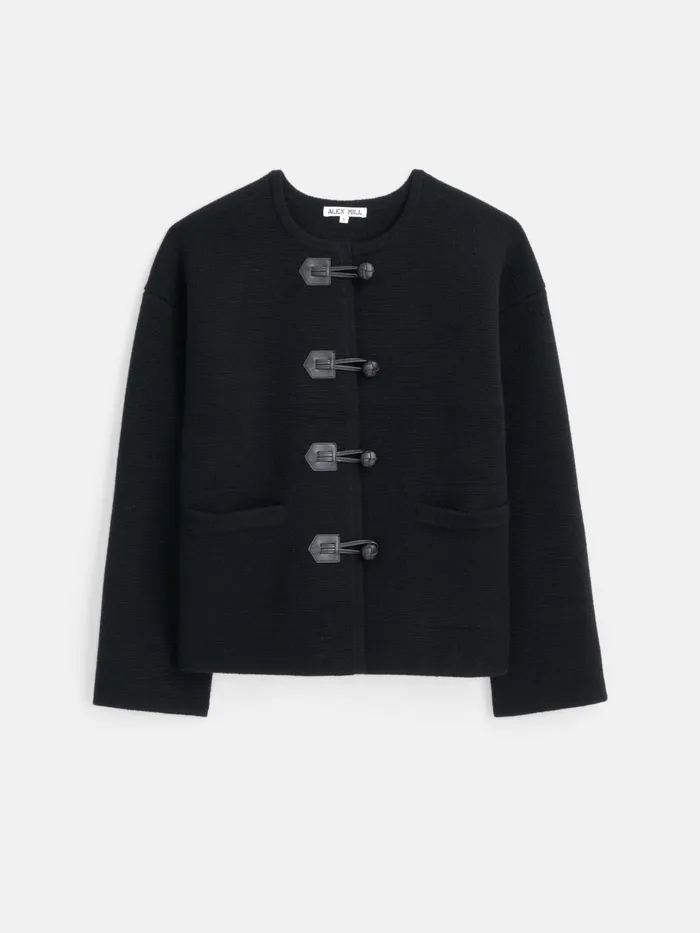 Aubrey Sweater Jacket In Merino Wool Black Women Alex Mill Sweaters