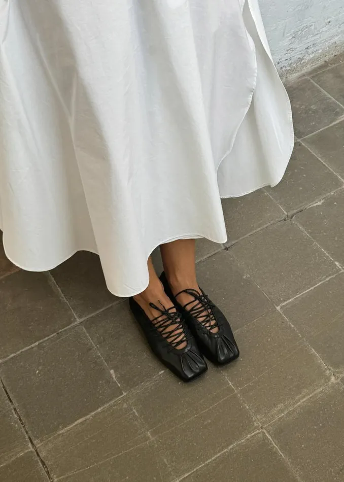 Aureline Black Leather Ballet Flats Women ALOHAS Ballet Flats
