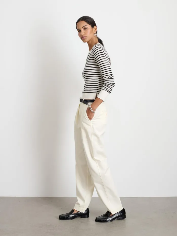 Ava Striped Sweater Tee Ivoryblack Women Alex Mill Sweaters Ava Striped Sweater Tee Ivoryblack Women Alex Mill Sweaters