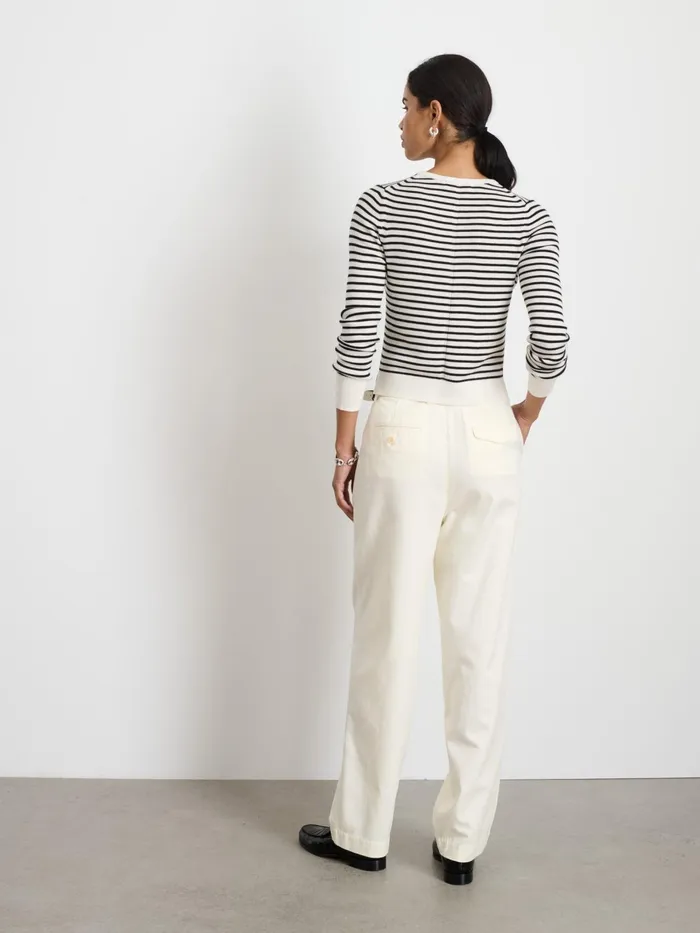 Ava Striped Sweater Tee Ivoryblack Women Alex Mill Sweaters Ava Striped Sweater Tee Ivoryblack Women Alex Mill Sweaters