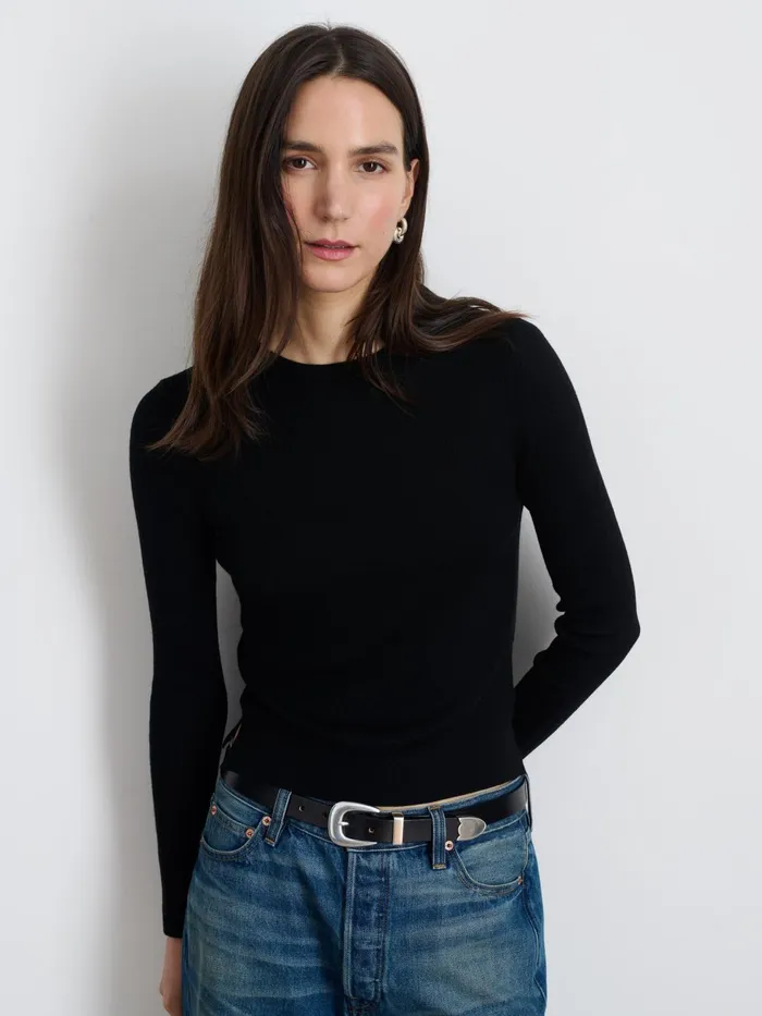 Ava Sweater Tee Black Women Alex Mill Sweaters Ava Sweater Tee Black Women Alex Mill Sweaters