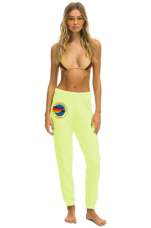 AVIATOR NATION ASPEN SWEATPANTS 8211 NEON YELLOW Women Aviator Nation Sweatpants
