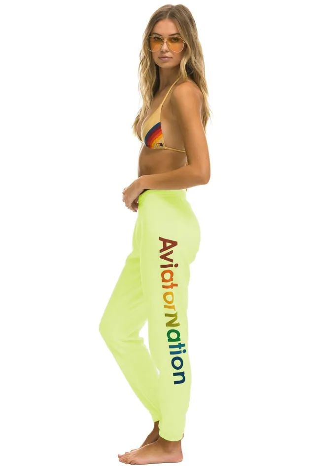 AVIATOR NATION ASPEN SWEATPANTS 8211 NEON YELLOW Women Aviator Nation Sweatpants