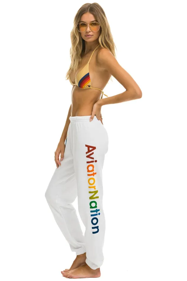 AVIATOR NATION ASPEN SWEATPANTS 8211 WHITE Women Aviator Nation Sweatpants