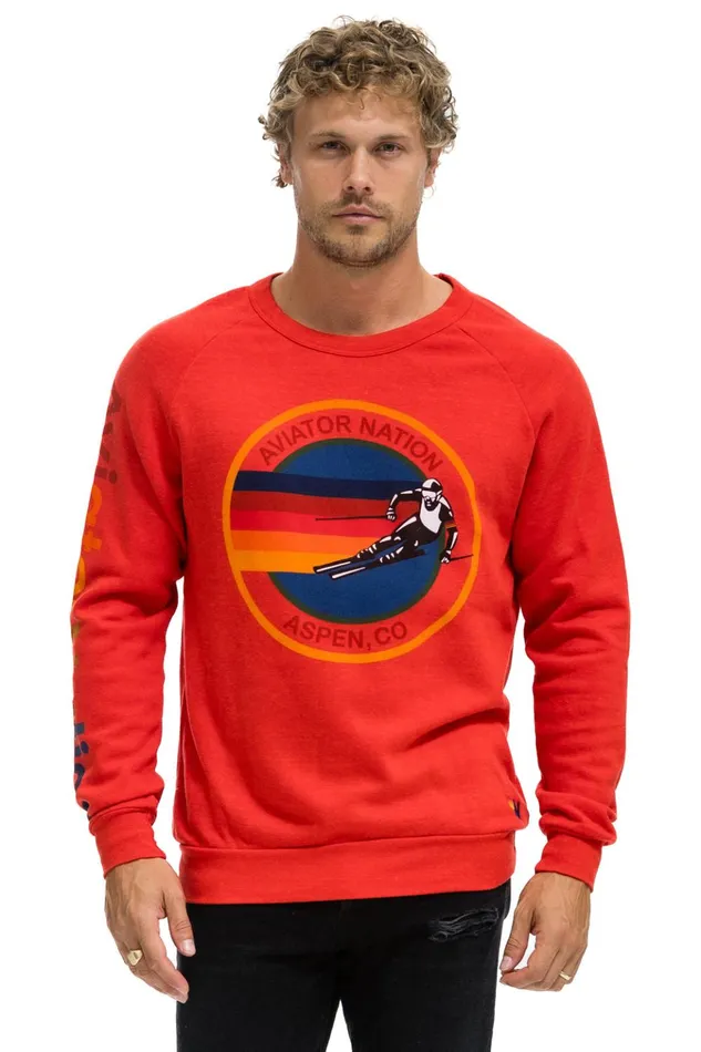 AVIATOR NATION ASPEN SWEATSHIRT 8211 RED Women Aviator Nation Sweatshirts