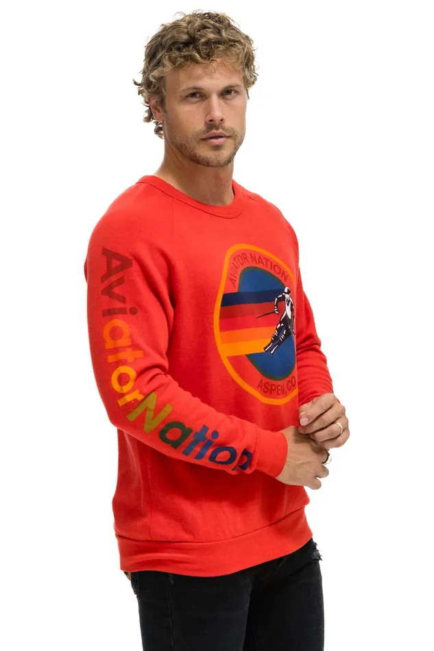 AVIATOR NATION ASPEN SWEATSHIRT 8211 RED Women Aviator Nation Sweatshirts