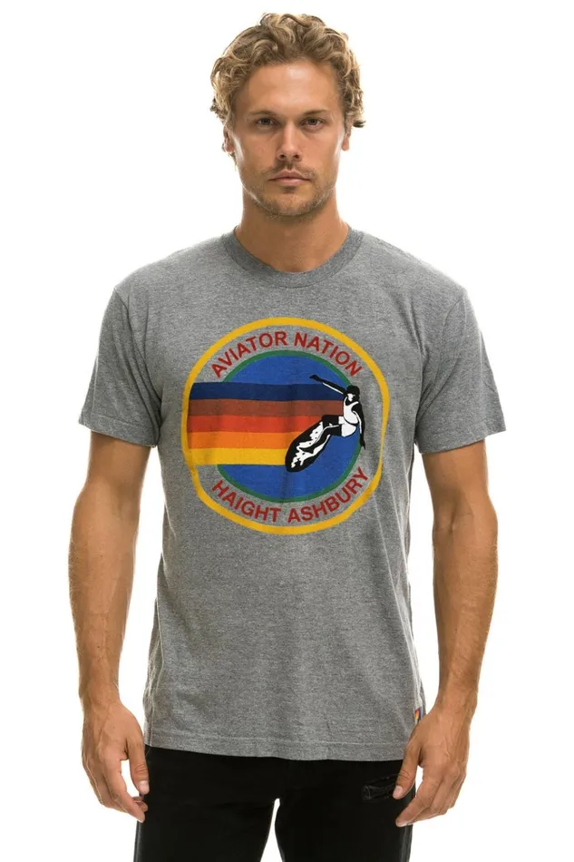 AVIATOR NATION HAIGHT ASHBURY TEE 8211 HEATHER GREY Women Aviator Nation Tees