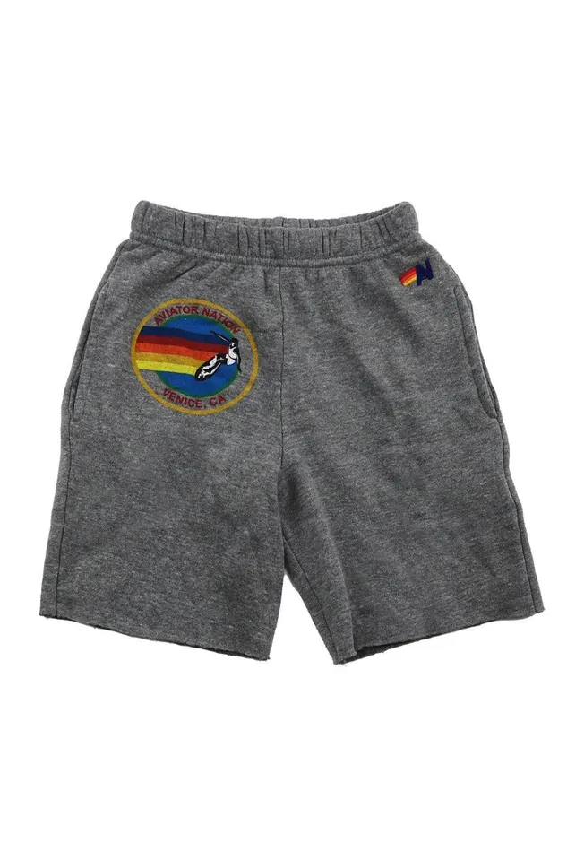 AVIATOR NATION KIDS SWEATSHORTS 8211 HEATHER GREY Kids Aviator Nation Kid039s Shorts