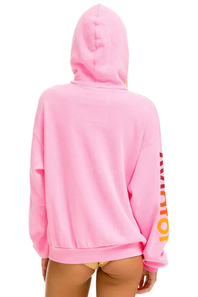 AVIATOR NATION LAGUNA BEACH RELAXED PULLOVER HOODIE 8211 NEON PINK Women Aviator Nation Hoodies