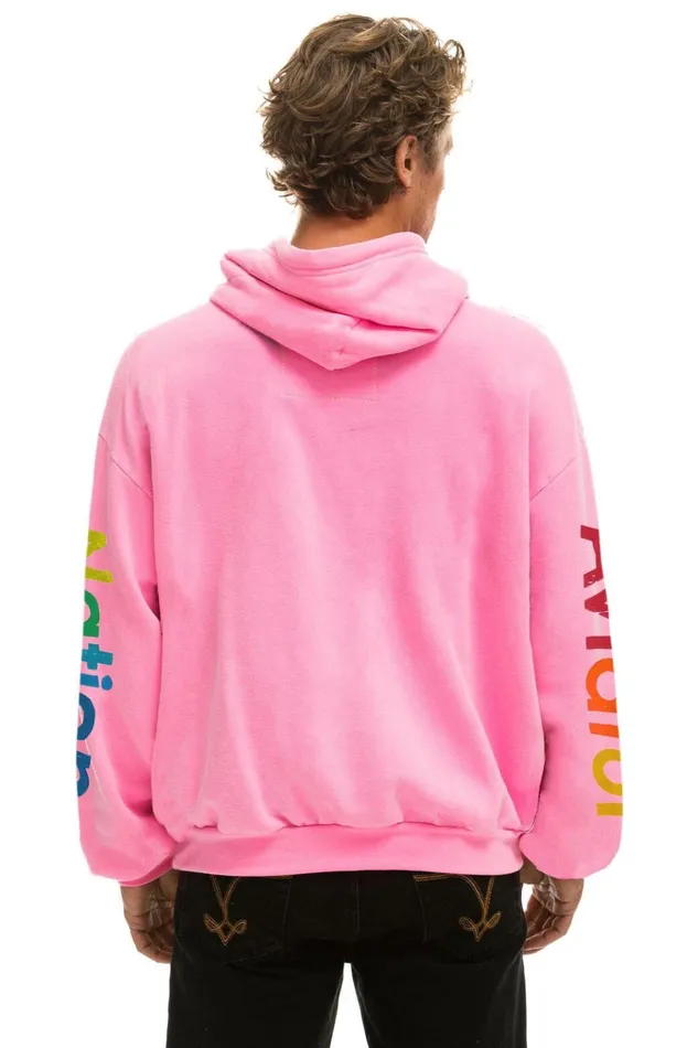 AVIATOR NATION LAGUNA BEACH RELAXED PULLOVER HOODIE 8211 NEON PINK Women Aviator Nation Hoodies