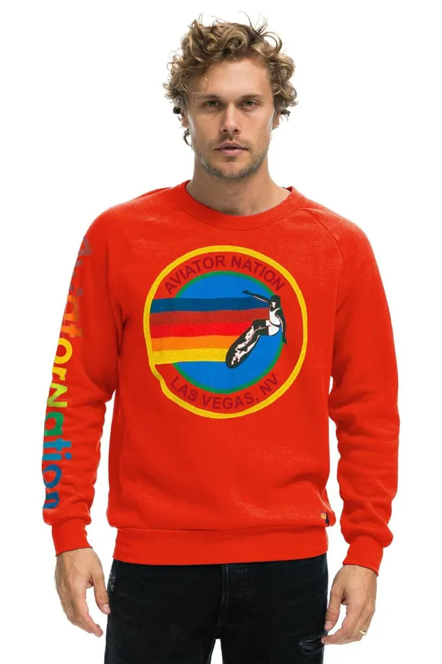 AVIATOR NATION LAS VEGAS SWEATSHIRT 8211 RED Women Aviator Nation Sweatshirts