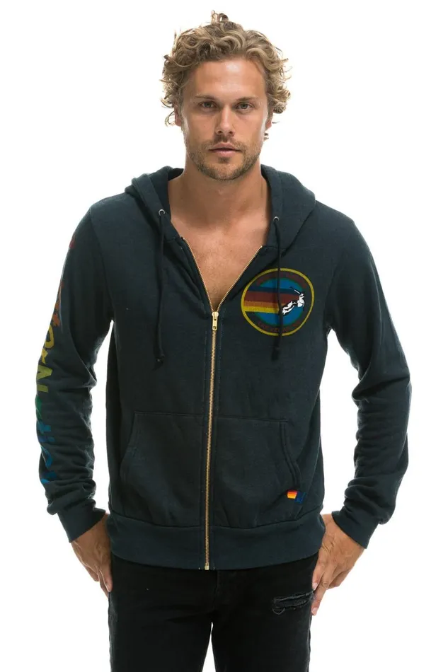 AVIATOR NATION LAS VEGAS ZIP HOODIE 8211 CHARCOAL Women Aviator Nation Hoodies