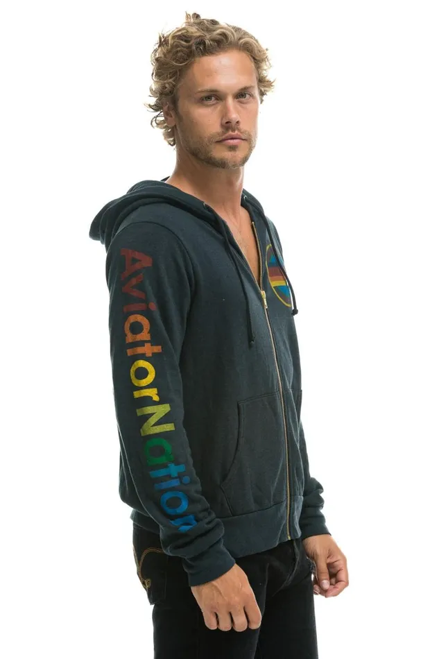 AVIATOR NATION LAS VEGAS ZIP HOODIE 8211 CHARCOAL Women Aviator Nation Hoodies