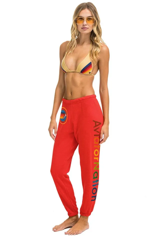 AVIATOR NATION MALIBU SWEATPANT 8211 RED Women Aviator Nation Sweatpants