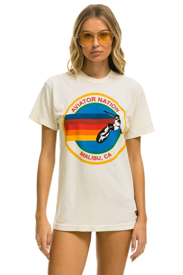AVIATOR NATION MALIBU TEE 8211 VINTAGE WHITE Men Aviator Nation Tees