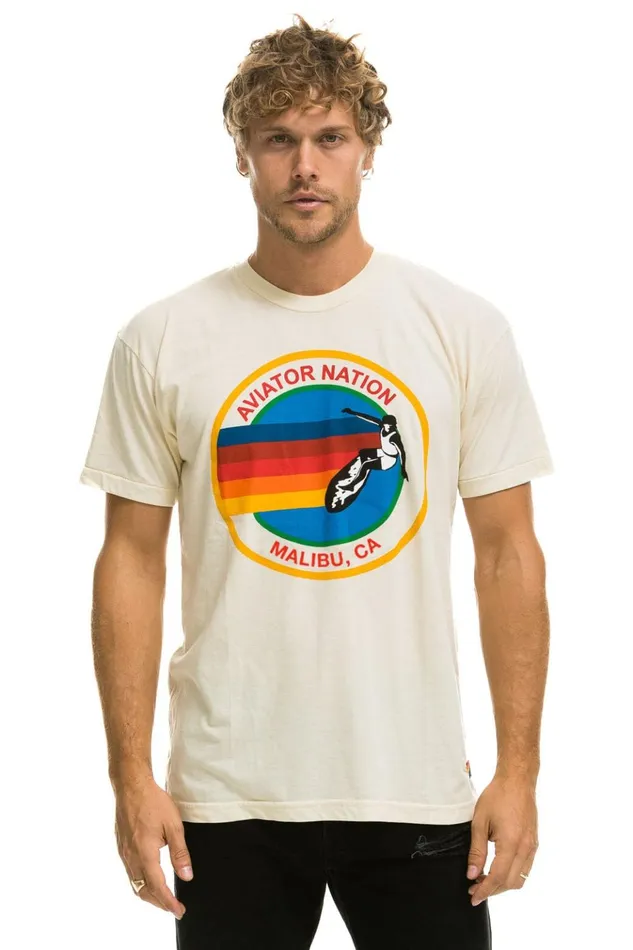 AVIATOR NATION MALIBU TEE 8211 VINTAGE WHITE Men Aviator Nation Tees