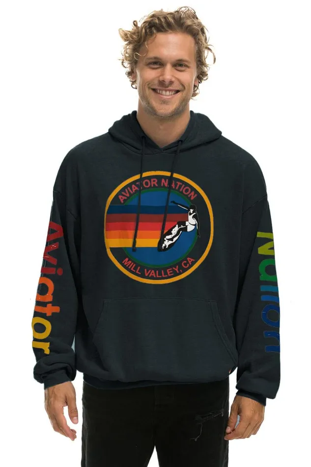 AVIATOR NATION MILL VALLEY RELAXED PULLOVER HOODIE 8211 CHARCOAL Women Aviator Nation Hoodies