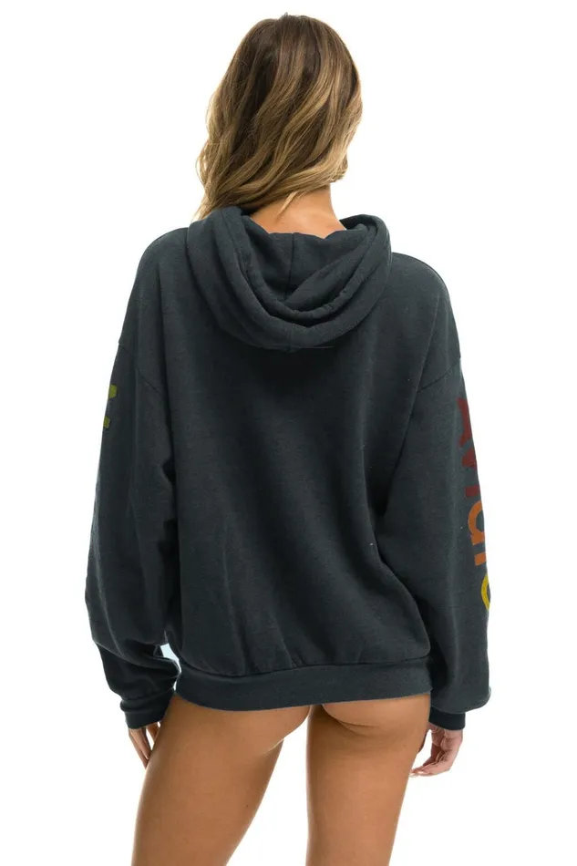 AVIATOR NATION MILL VALLEY RELAXED PULLOVER HOODIE 8211 CHARCOAL Women Aviator Nation Hoodies